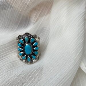 Turquoise and Silver Statement Ring